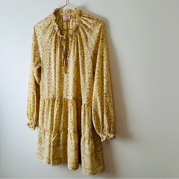 Show Me Your Mumu Birdie Long Sleeve animal snake print Mini Dress - Picture 12 of 15